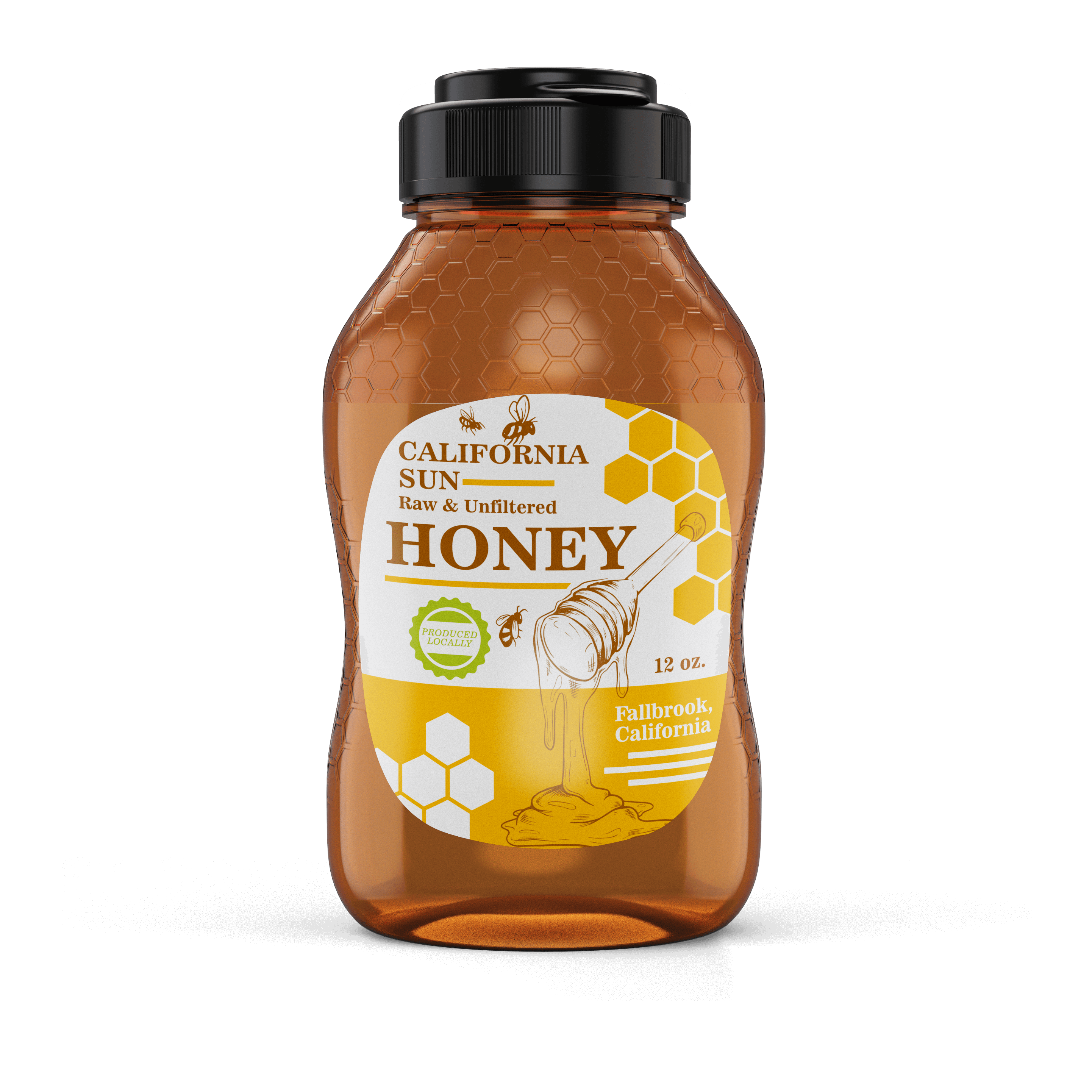 Raw & Unfiltered Honey – 12 oz Bottle | Pure & Natural Sweetener Front