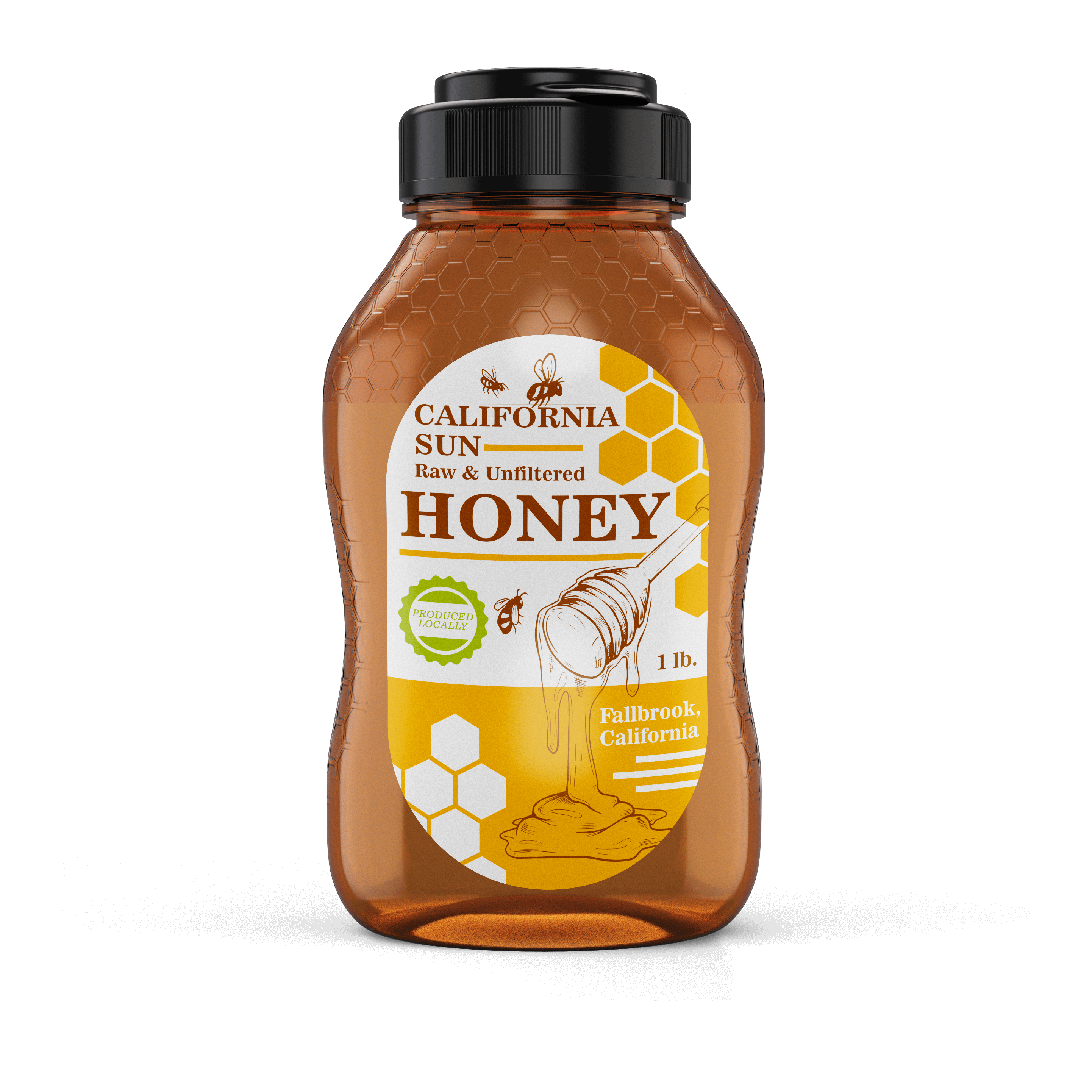 Organic Artisan Raw Honey – 1 lb Bottle | 100% Natural & Unprocessed Front